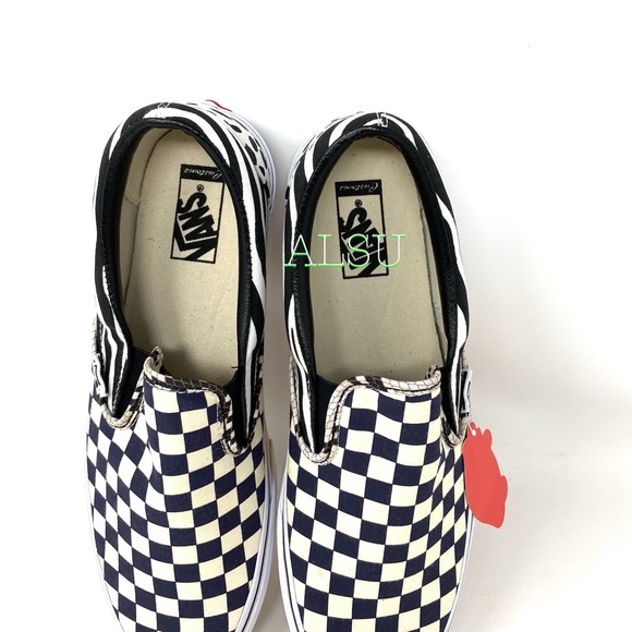 VANS Customaed Classic Slip On Checker Fire Men’s - Picture 7 of 10